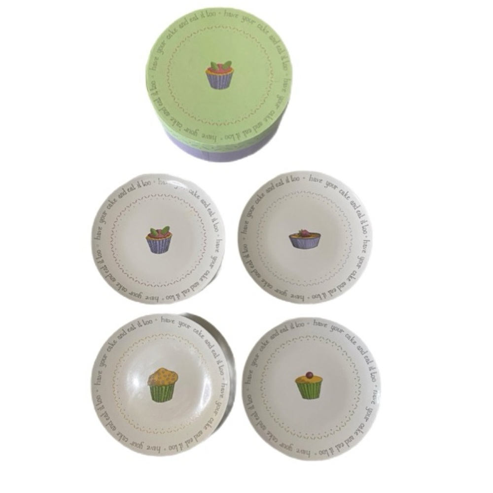BIA Cordon Bleu Have Your Cake And Eat It Too 8” Desert Plate Set of 4 - Picture 2 of 8